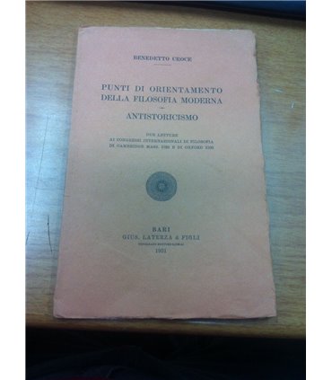 Punti di orientamento della filosofia moderna. Antistoricismo