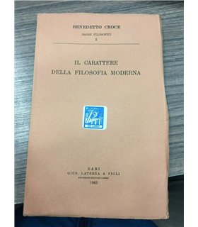 Il carattere della filosofia moderna