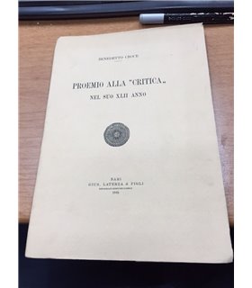 Proemio alla "Critica" nel suo XLII anno