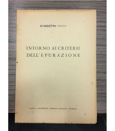 Intorno ai criterii dell'epurazione