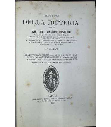 Trattato della difteria.