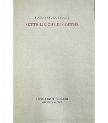 Sette liriche di Goethe.