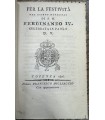 Per la festività del giorno natalizio di S.M. Ferdinando IV. Celebrata in Paola D.V.