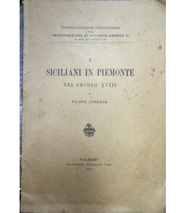 I siciliani in Piemonte nel secolo XVIII.