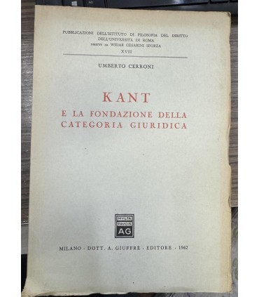 Cerroni Umberto. Kant e la fondazione della categoria giuridica.