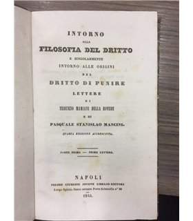 Intorno alla filosofia del diritto e singolarmente intorno alle origini del dritto di punire