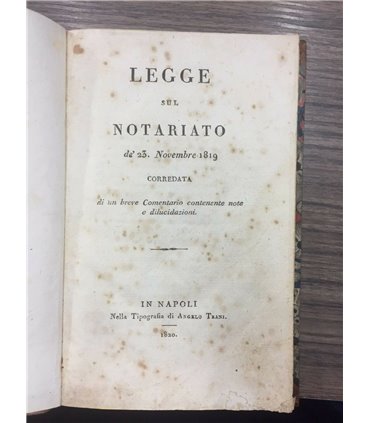 Legge sul notariato de' 23 Novembre 1819