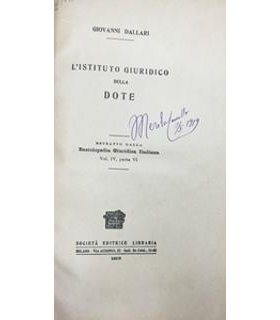 L'Istituto giuridico della dote