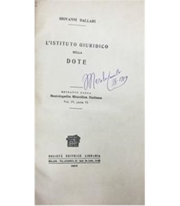 L'Istituto giuridico della dote