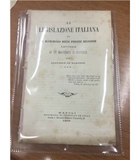 La legislazione italiana ed il matrimonio delle persone religiose