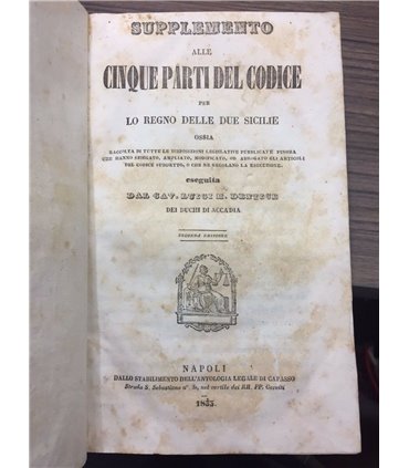 Supplemento alle cinque parti del codice per lo Regno delle Due Sicilie