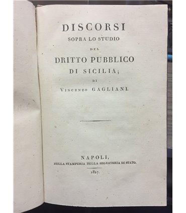 Discorsi sopra lo studio del dritto pubblico di Sicilia