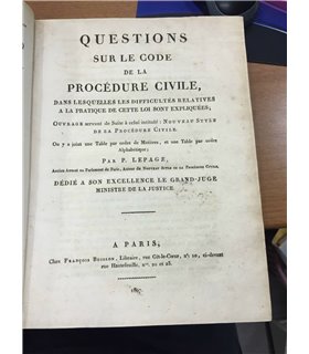 Questions sur le code de la procèdure civile, dans lesquelles les difficultès relatives a la pratique de cette loi sont expliqué