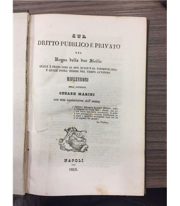 Sul dritto pubblico e privato del Regno delle Due Sicilie