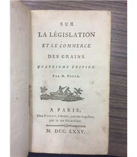 Sur la législation et le commerce des Grains