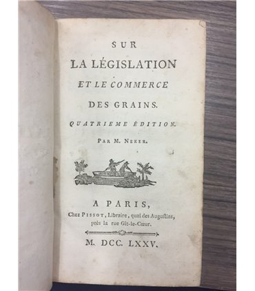 Sur la législation et le commerce des Grains