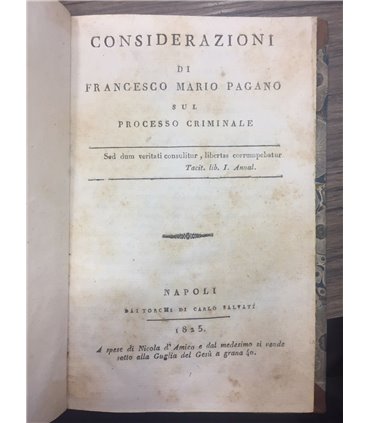 Considerazioni di P.M.F. sul processo criminale