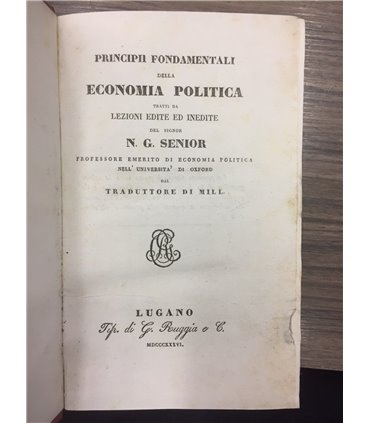 Principi fondamentali della economia politica