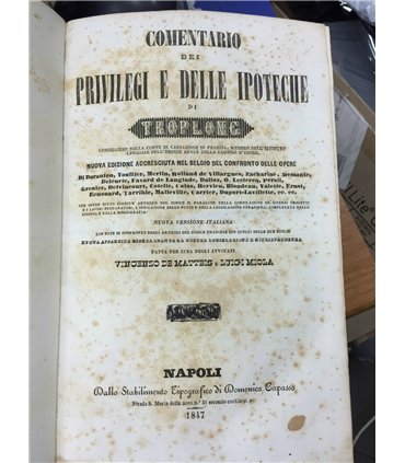 Comentario dei privilegi e delle ipoteche