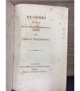 Pensieri intorno ad una teoria di legislazione penale