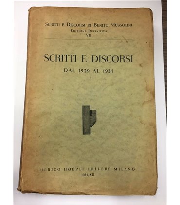Scritti e discorsi dal 1929 al 1931