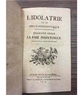 L'idolatrie de ce siecle philosophique