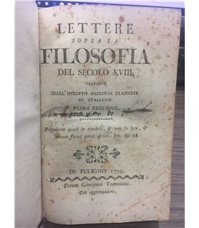 Lettere sopra la filosofia del secolo XVIII