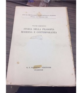 Storia della filosofia moderna e contemporanea