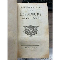 Considérations sur les moeurs de ce siécle