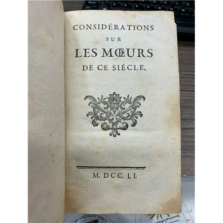 Considérations sur les moeurs de ce siécle