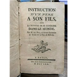Instruction d'un pere a son fils, sur la maniere de se conduire dans le Monde