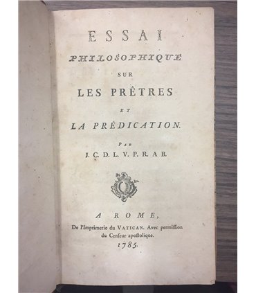 Essai philosophique les prétres et la prédication