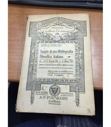 Saggio di una bibliografia filosofica italiana