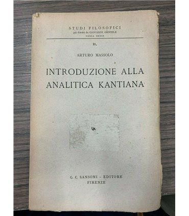 Introduzione alla analitica kantiana