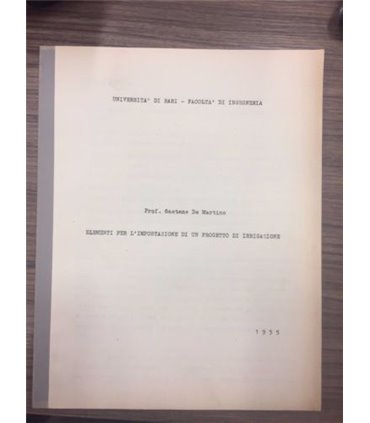 Elementi per l'impostazione di un progetto di irrigazione