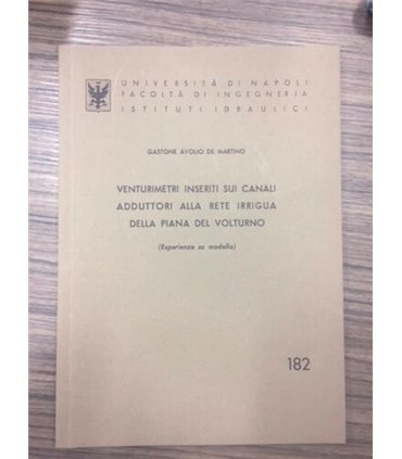 Venturimetri inseriti sui canali adduttori alla rete irrigua della piana del volturno