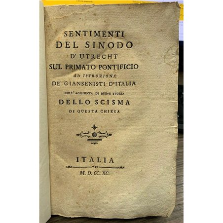 Sentimenti del sinodo d'Utrecht sul primato pontificio