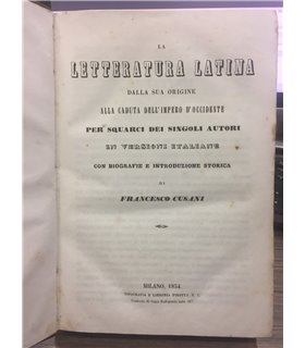 La letteratura latina dalla sua origine alla caduta dell'impero d'occidente