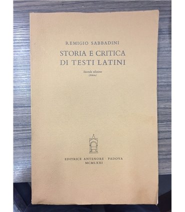 Storia e critica di testi latini