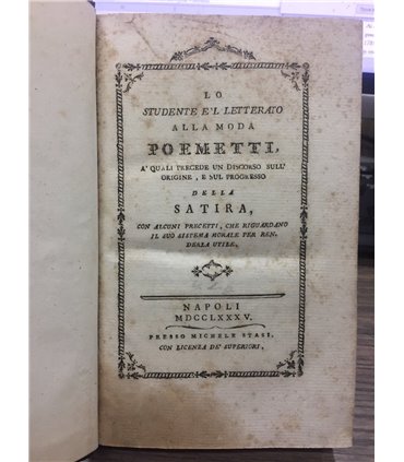 Lo studente è il letterato alla moda. Poemetti