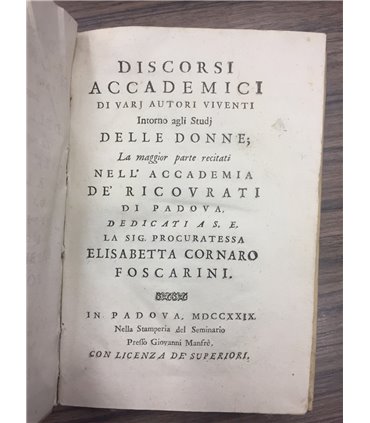 Discorsi accademici di varj autori viventi