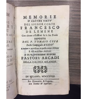 Memorie d'alcune virtù del signor Conte Francesco de Lemene