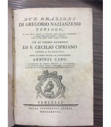 Due orazioni di Gregorio Nazianzeno teologo