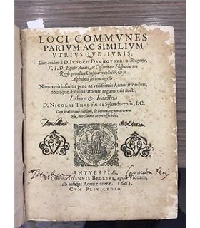 Loci communes parium ac similium vtriusque iuris: olim quidem a D. Iudoco Damhouderio Brugense, ... collecti, & in alphabeti ser