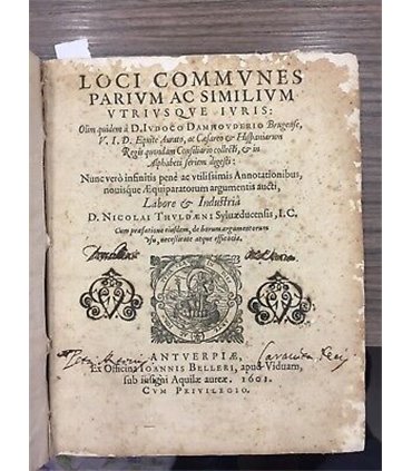 Loci communes parium ac similium vtriusque iuris: olim quidem a D. Iudoco Damhouderio Brugense, ... collecti, & in alphabeti ser