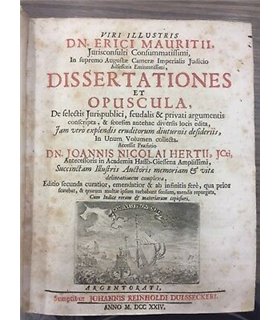 Viri illustris Dn. Erici Mauritii. Jurisconsulti Consummatissimi. In supremo Augustae Camerae Imperialis Judicio adsessioris Emi