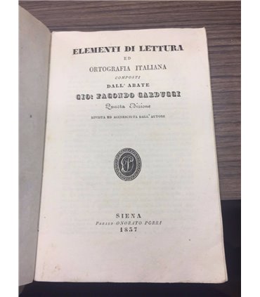 Elementi di lettura ed ortografia italiana