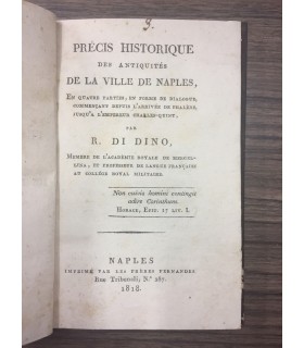 Précis historique des antiquités de la ville de Naples