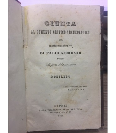 Giunta al comento critico-archeologico sul frammento inedito