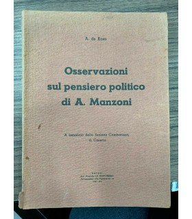 Osservazioni sul pensiero politico di A. Manzoni